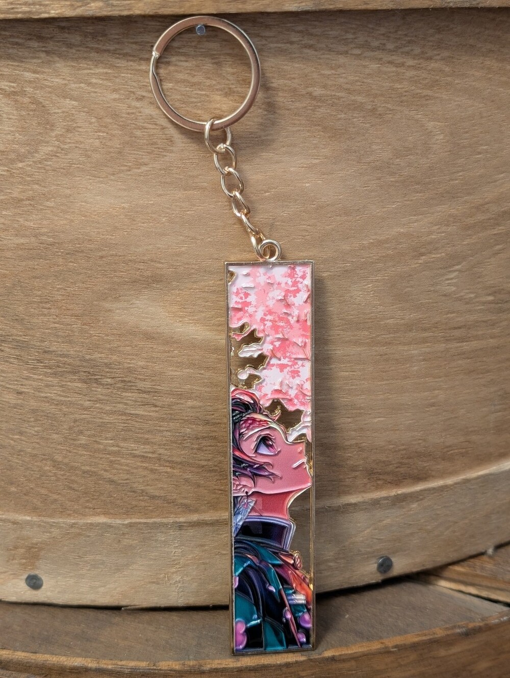 Demon Slayer Tanjiro Kamado Anime 4" Metal Hollow Bookmark/Keychain NEW